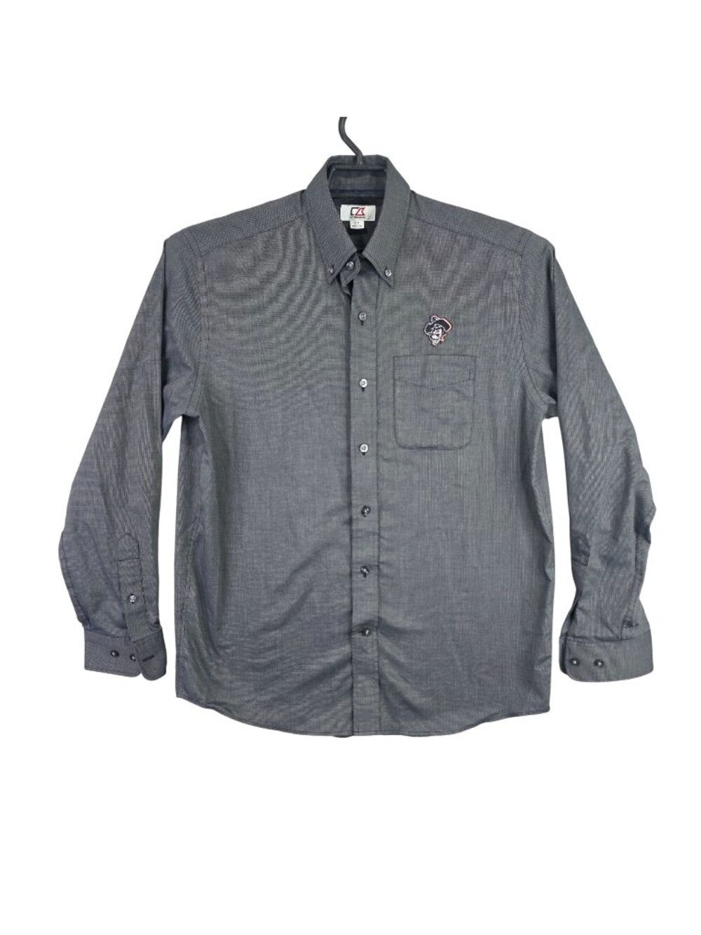 Mens Cutter & Buck Gray OSU Button Up Shirt Long Sleeve Cotton Blend Size S